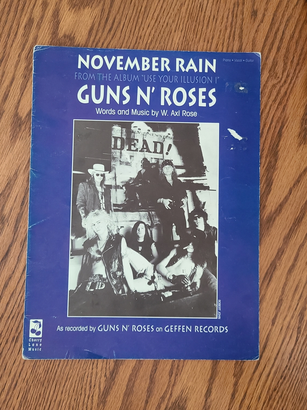 Collectible - Guns N' Roses "November Rain" Sheet Music